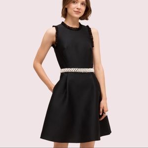 Kate Spade Women's Black Pearl Crystal Mikado Dress - Size 2 NWT